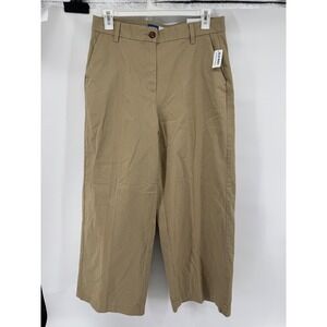 Old Navy Women Beige Wide Leg Cropped Pants Extra High Rise Size 14